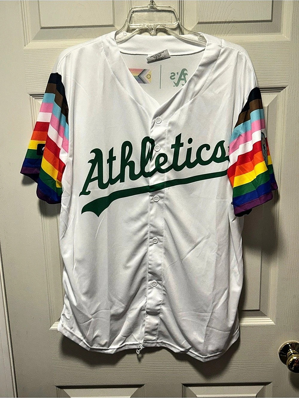 Oakland As Athletics Jersey Adult XL Rainbow Sleeve Pride LGBTQ 2024 SGA MLB